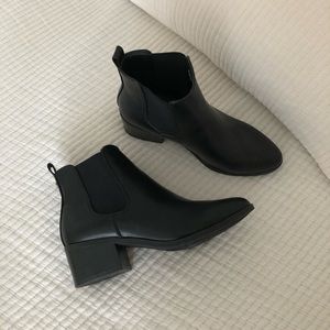 Black Faux Leather Boots Size 6